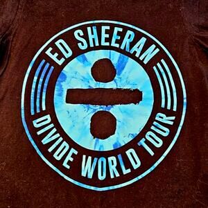 Ed Sheeran Divide TShirt Size Small The World Tour Shirt Black Teal Blue 2018